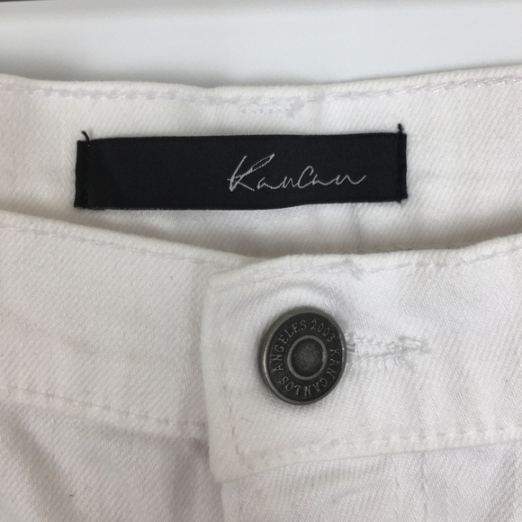 KanCan Hillary Raw Hem Distressed Denim Short White Women’s Size 27 The Buckle - Picture 6 of 13